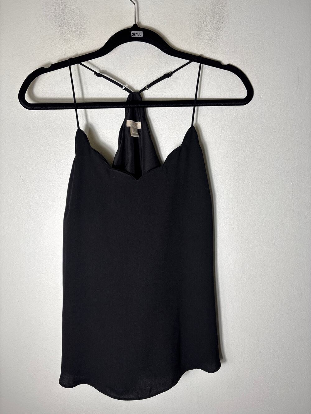 J. Crew Black Scalloped Racerback Tank Sz 4